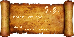Thaler Gábor névjegykártya