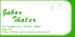 gabor thaler business card