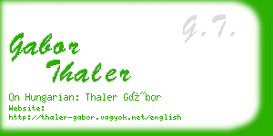 gabor thaler business card